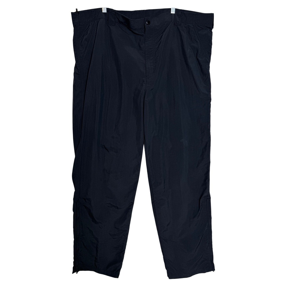 LL Bean Hiking Pants Mens Large 32 Black Nylon Mesh Lined Ankle Zip Outdoor XR11